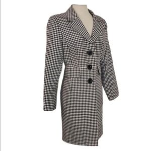 Isabella Suits Coat Houndstooth Black Plus Size 14